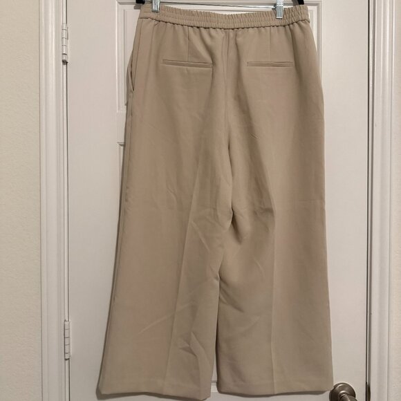 NWT Zara High Waisted Wide Leg Cream Trousers Size XL - Picture 2 of 6